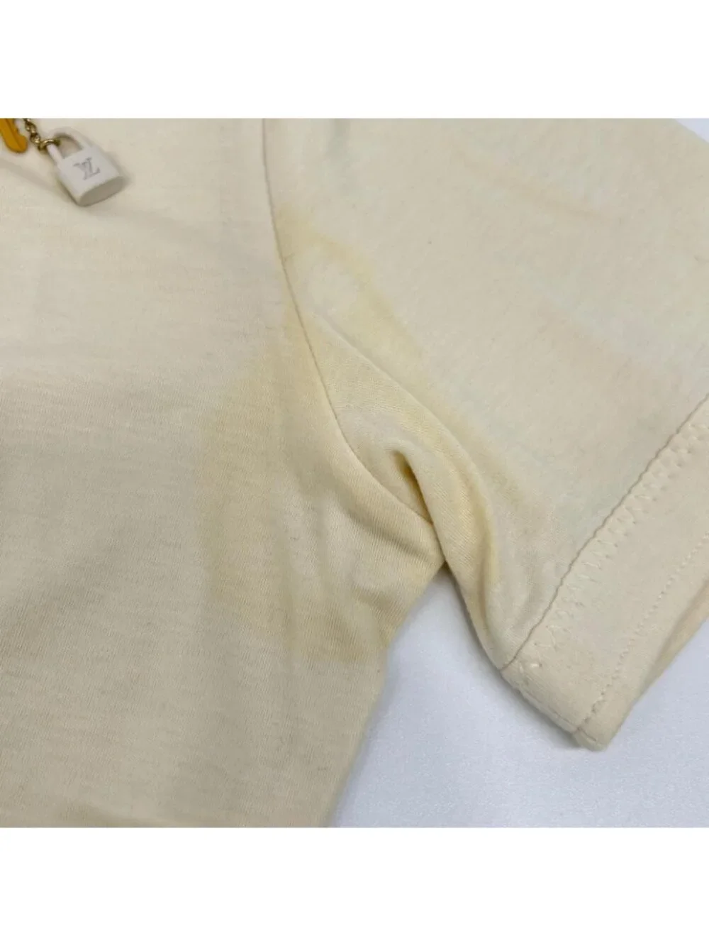 Louis Vuitton Ivory Ribbon Cotton Short Sleeve